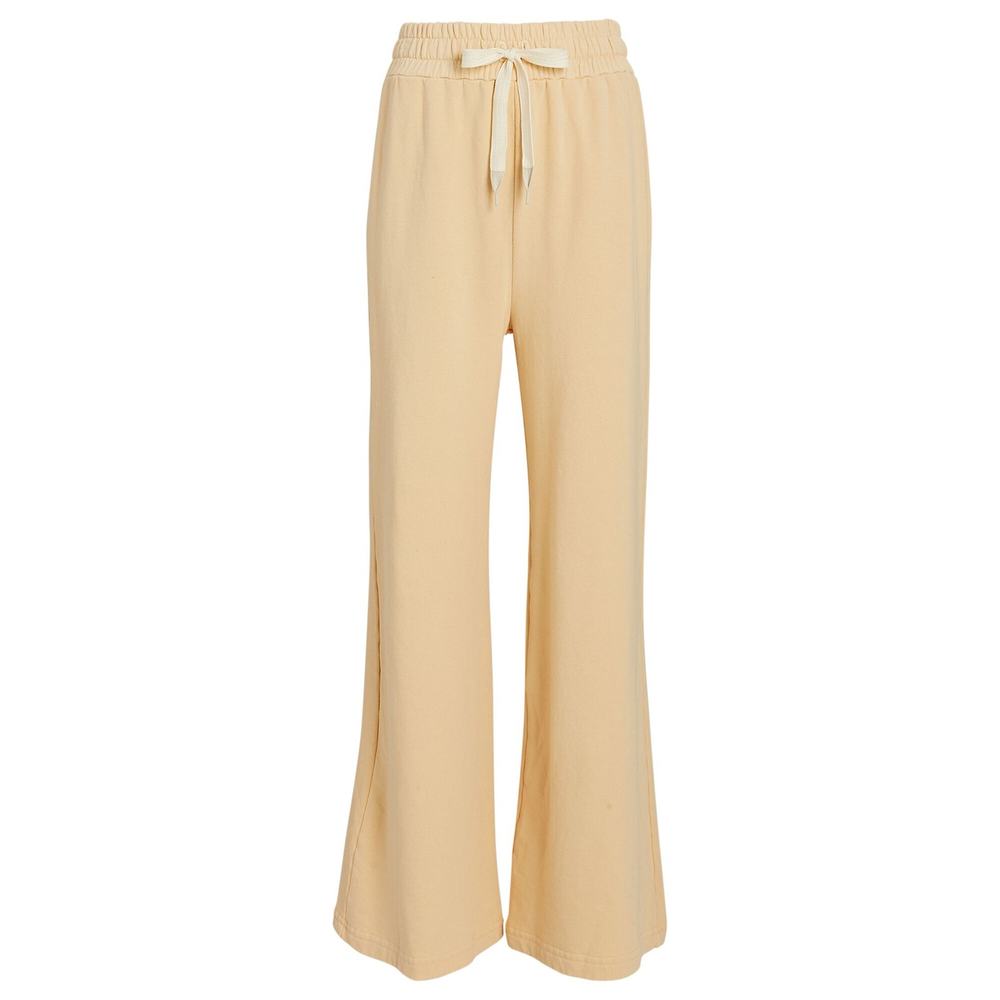 NWT Mother The Knock Out Move It Wide Leg Cotton Sweatpants In Sunlight